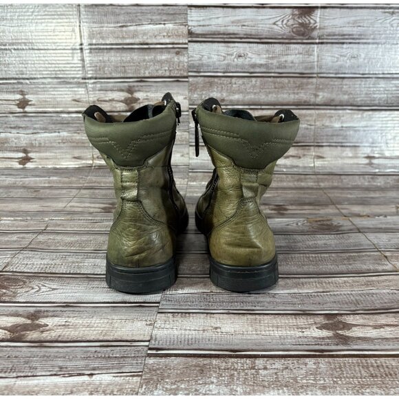 Diesel s boulevar combat style leather zip sneaker boots size 10 US color green - Picture 3 of 9